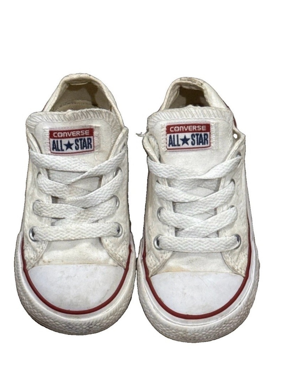 White Toddler Converse Lace Up Sneakers Size 7 Toddler Unisex Chuck Taylor